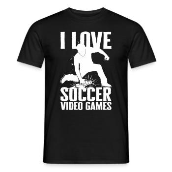 I Love Football Video Games - Sarcastic - Men's T-Shirt - black - Front - AI Model Male 178 light (178cm)