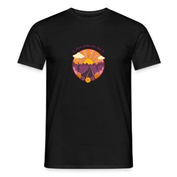 Here comes the sun - Männer T-Shirt - Schwarz - Vorne - AI Model Male 178 light (178cm)