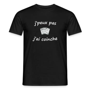 jeu de carte jeux de carte jeu de belote coinche - T-shirt homme - noir - Devant - AI Model Male 178 light (178cm)