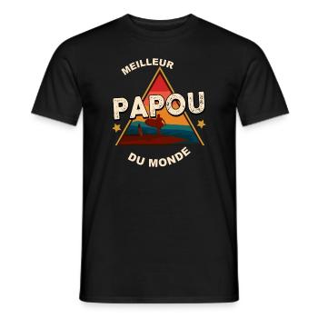 Meilleur Papou du monde - T-shirt homme - noir - Devant - AI Model Male 178 light (178cm)