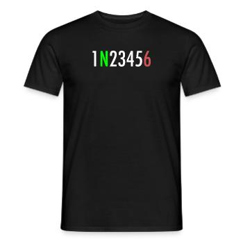 1N23456 Motorcycle Circuit One Down Five Up - Men's T-Shirt - black - Front - AI Model Male 178 light (178cm)