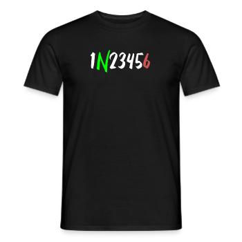 1N23456 Motorcycle Circuit One Down Five Up - Men's T-Shirt - black - Front - AI Model Male 178 light (178cm)