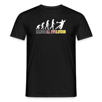 Evolution du handball | Joueur de handball - T-shirt homme - noir - Devant - AI Model Male 178 light (178cm)
