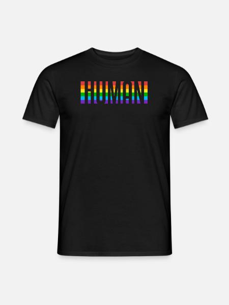 Human | Gay Pride, Homosexuell, LGBT, Regenbogen - Männer T-Shirt - Schwarz