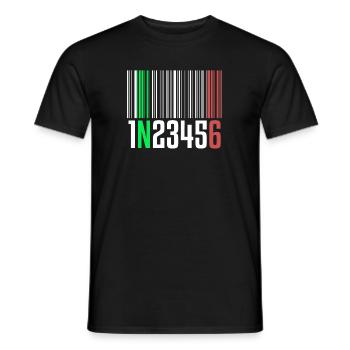 1N23456 Motorcycle Gear One Down Five Up Barcode - Men's T-Shirt - black - Front - AI Model Male 178 light (178cm)