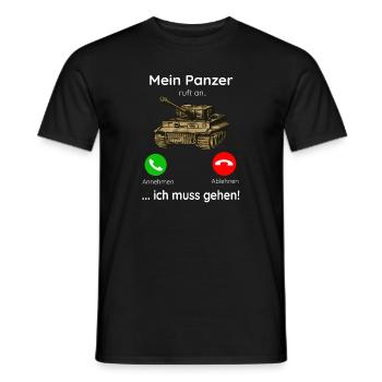 Panzerkampfwagen Tiger Panzer Militär Weltkrieg - Männer T-Shirt - Schwarz - Vorne - AI Model Male 178 light (178cm)
