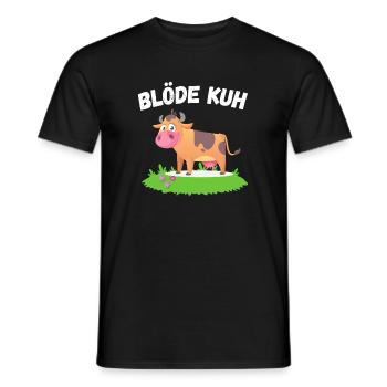 DOOFE KUH - LUSTIGES FUN DESIGN MIT DOOFER KUH - Männer T-Shirt - Schwarz - Vorne - AI Model Male 178 light (178cm)