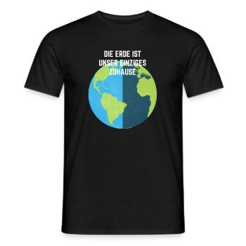 DIE ERDE IST UNSER EINZIGES ZUHAUSE - Männer T-Shirt - Schwarz - Vorne - AI Model Male 178 light (178cm)