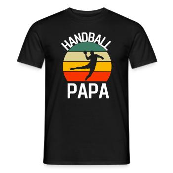 Retro Handball Papa - Männer T-Shirt - Schwarz - Vorne - AI Model Male 178 light (178cm)