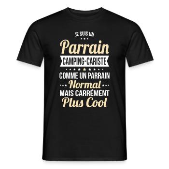 Parrain camping-cariste plus cool - T-shirt homme - noir - Devant - AI Model Male 178 light (178cm)