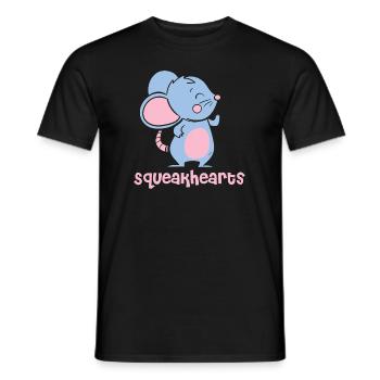 Squeakhearts Mice Funny Animal Puns - Men's T-Shirt - black - Front - AI Model Male 178 light (178cm)