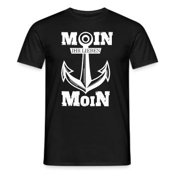 Moin Ihr Lieben mit Anker Ostsee Nordsee Sprüche - Männer T-Shirt - Schwarz - Vorne - AI Model Male 178 light (178cm)