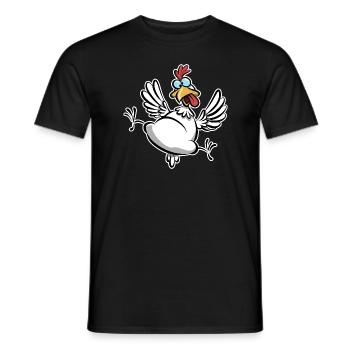 Crazy Chicken, Chicken Fan, Funny Chicken Cartoon - Men's T-Shirt - black - Front - AI Model Male 178 light (178cm)