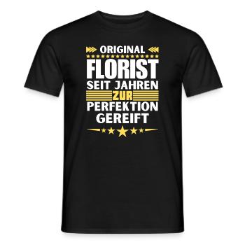 Florist matured to perfection - Men's T-Shirt - black - Front - AI Model Male 178 light (178cm)