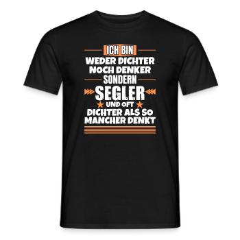 Weder Dichter noch Denker, sondern Segler - Männer T-Shirt - Schwarz - Vorne - AI Model Male 178 light (178cm)