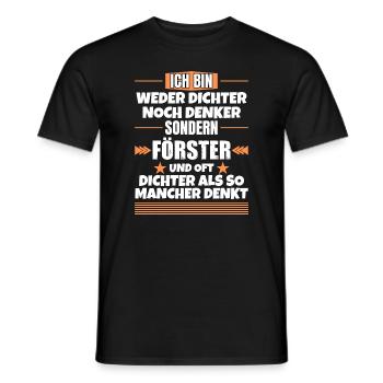 Neither poet nor thinker, but forester - Men's T-Shirt - black - Front - AI Model Male 178 light (178cm)