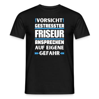 Don't talk to a stressed hairdresser! - Men's T-Shirt - black - Front - AI Model Male 178 light (178cm)