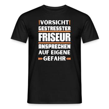 Ne parlez pas à un coiffeur stressé ! - T-shirt homme - noir - Devant - AI Model Male 178 light (178cm)