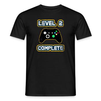 Level 2 Complete/ 2th Anniversary Gift T-Shirt - Men's T-Shirt - black - Front - AI Model Male 178 light (178cm)