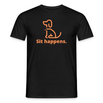 Sit happens - Gave til hundeeier - T-shirt homme - noir - Devant - AI Model Male 178 light (178cm)