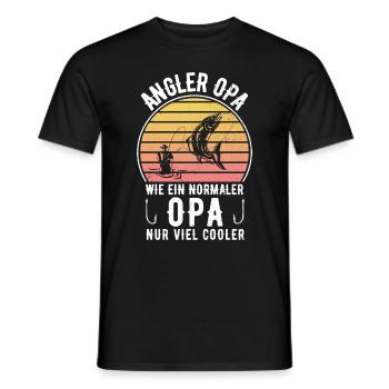 Angler Opa Wie Ein Normaler Opa Nur Cooler - Männer T-Shirt - Schwarz - Vorne - AI Model Male 178 light (178cm)