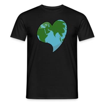 Erde in Herzform Welt Herz - Männer T-Shirt - Schwarz - Vorne - AI Model Male 178 light (178cm)