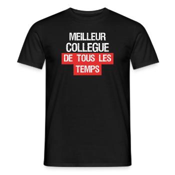 Idée cadeau collègue homme départ humour - T-shirt homme - noir - Devant - AI Model Male 178 light (178cm)