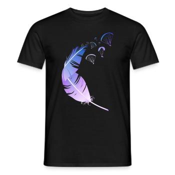 Feather Paragliding blue purple - Men's T-Shirt - black - Front - AI Model Male 178 light (178cm)