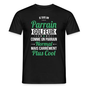 Parrain golfeur comme un parrain normal plus cool - T-shirt homme - noir - Devant - AI Model Male 178 light (178cm)