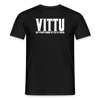 La merde sonne toujours mieux en finnois Lustig Spruch - T-shirt homme - noir - Devant - AI Model Male 178 light (178cm)