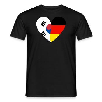 South Korea Germany Texture Flaggenherz - Männer T-Shirt - Schwarz - Vorne - AI Model Male 178 light (178cm)