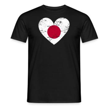 Japan Flag Heart - Men's T-Shirt - black - Front - AI Model Male 178 light (178cm)