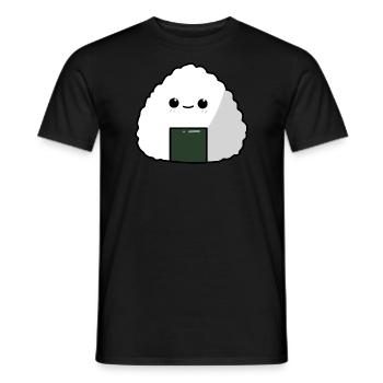 Cute Onigiri Rice Food Lover - Men's T-Shirt - black - Front - AI Model Male 178 light (178cm)