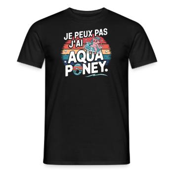 J peux pas j ai Aqua poney - T-shirt homme - noir - Devant - AI Model Male 178 light (178cm)