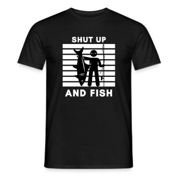 Tais-toi et pêche - T-shirt homme - noir - Devant - AI Model Male 178 light (178cm)