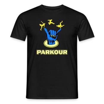 parkour jump parkour traceur jumping streetart - T-shirt homme - noir - Devant - AI Model Male 178 light (178cm)