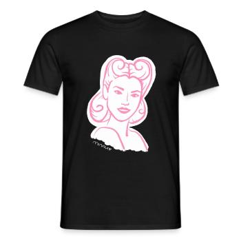 Années 50 / Portrait de femme / Pouvoir des femmes / minavi - T-shirt homme - noir - Devant - AI Model Male 178 light (178cm)
