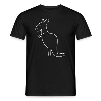 Kangaroo Sketch Drawing Wildlife Australia - Men's T-Shirt - black - Front - AI Model Male 178 light (178cm)