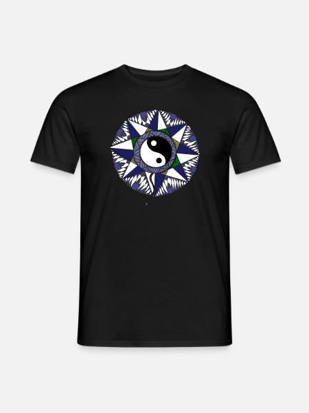 Taoist Mandala Blue - Men's T-Shirt - black