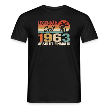Original 1963 Jahrgang Vintage Geburtstag 1963 - Männer T-Shirt - Schwarz - Vorne - AI Model Male 178 light (178cm)
