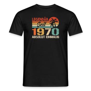 Original 1970 Jahrgang Vintage Geburtstag 1970 - Männer T-Shirt - Schwarz - Vorne - AI Model Male 178 light (178cm)