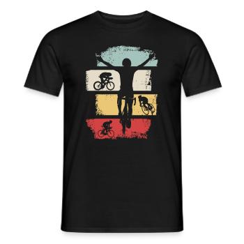 Cyclist Bicycle Road Bike Gift Retro - Men's T-Shirt - black - Front - AI Model Male 178 light (178cm)