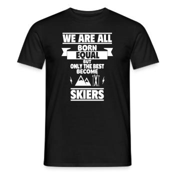 Only the best become skiers – gift idea - Men's T-Shirt - black - Front - AI Model Male 178 light (178cm)