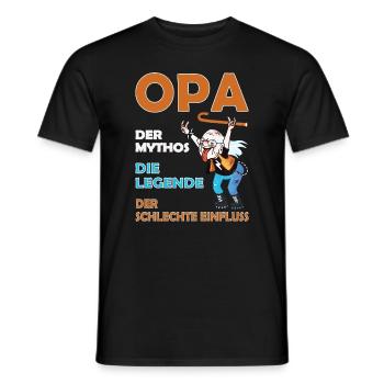Opa der schlechte Einfluss - Männer T-Shirt - Schwarz - Vorne - AI Model Male 178 light (178cm)