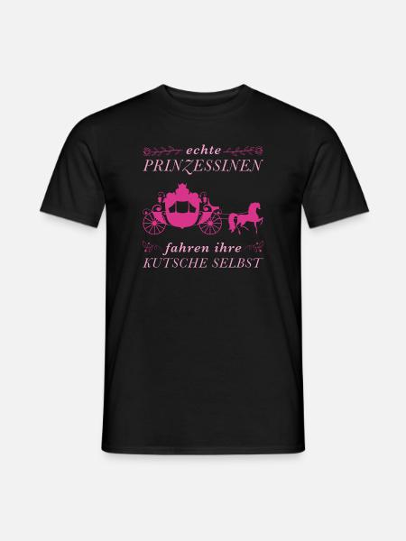 Echte Prinzessin Kutsche Kutscherin Geschenk - Männer T-Shirt - Schwarz