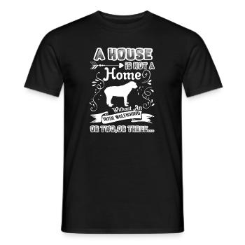 Irish Wolfhound Home Without Irish Wolfhound - Men's T-Shirt - black - Front - AI Model Male 178 light (178cm)
