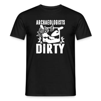Archaeologist Archaeologists Like It Dirty - Men's T-Shirt - black - Front - AI Model Male 178 light (178cm)