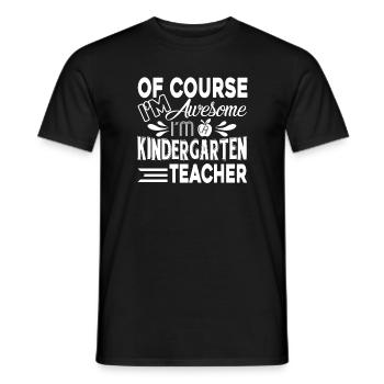 Kindergarten Teacher Awesome Kindergarten Teacher - Men's T-Shirt - black - Front - AI Model Male 178 light (178cm)