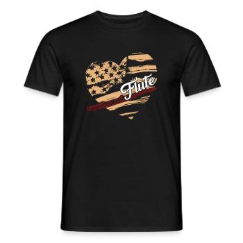Flute Flute Flag - Men's T-Shirt - black - Front - AI Model Male 178 light (178cm)