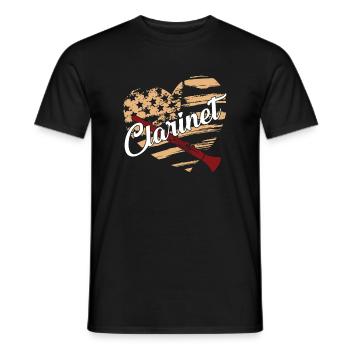 Clarinet Clarinet Flag - Men's T-Shirt - black - Front - AI Model Male 178 light (178cm)